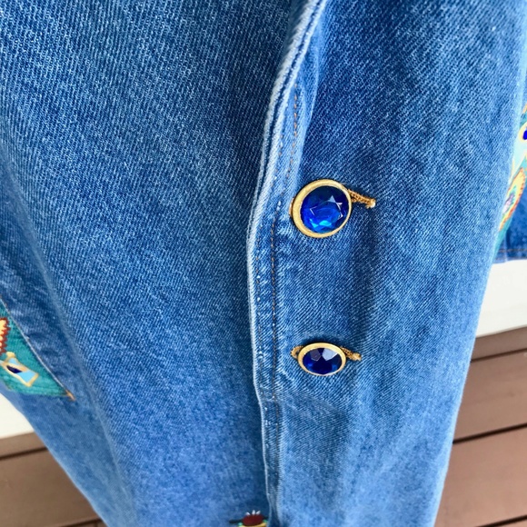 Sunbelt BeJeweled Painted Denim Duster Coat - Picture 5 of 8